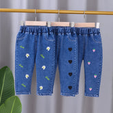 Bébé filles jean serré printemps automne filles suona Denim pantalon décontracté enfants Stretch pantalon évasé enfants vêtements for0-5 ans