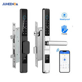 Serrure intelligente pour porte coulissante étanche, application TTLock Alexa, Code numérique par empreinte digitale, carte RFID, Anti-serrure électronique en verre d'aluminium