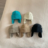 Bonnet en tricot coréen pour bébé, bonnets solides pour enfants, bonnet pour enfants, bonnets de protection des oreilles pour filles et garçons, automne et hiver