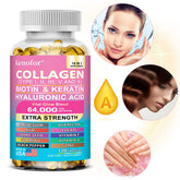 Kenofor collagène 1000 mg avec biotine 10,000 mcg, kératine acide hyaluronique vitamine C formule saine complément alimentaire sans gluten