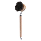 Replaceable dish brush, wooden handle, for removing stains, pots, portable, for household cleaning, kitchen accessories