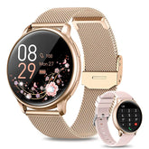 Montre intelligente pour femme avec fonction téléphone, écran tactile HD 1,39 pouces avec moniteur, cycle menstruel, surveillance du sommeil, pedom