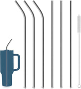 Remplacement de paille en acier inoxydable, 6 pailles métalliques réutilisables avec brosse de nettoyage, Compatible avec la tasse Stanley de 30/40oz
