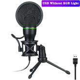 Wired USB/RGB condenser microphone, 3.5mm, for PC, laptop, gaming, podcasting, studio, professional use, anti-blocking, for office