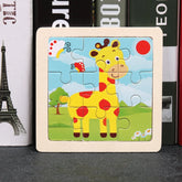 Puzzle 3D en bois pour enfants, bébé, dessin animé, animaux/trafic, jouet éducatif, jouet pour enfants, Puzzle en bois, petite taille 11x11CM