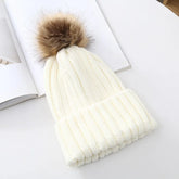Children's winter hats for girls and boys, large pom-pom, thick and warm, knitted, for adults and children, classic unisex pullover, parent-child caps