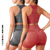 Ensemble de Yoga Shorts de gymnastique femmes Sport soutiens-gorge brassière hauts d'entraînement pour femmes vêtements de Yoga Fitness Leggings ensemble de gymnastique ensembles de Yoga sans couture