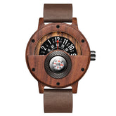 Men's wooden wristwatch, colorful compass, vintage men's watches, luxury clock, fashion
