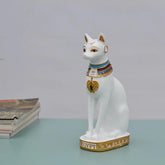 Cat Statue Ornament Egyptian Cat Figurine Statue Vintage Decoration Cat Goddess Statue Home Garden Mini Animal Ornament