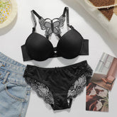 Hot Sale 2-Piece Set Sexy Red Button Front Bra Beautiful Butterfly Back Fashion Push-Up Bra Women's Set A2120
