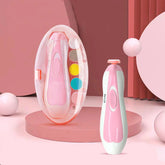Lime à ongles électrique pour bébé, coupe-ongles pour tout-petits, ensemble de soins des ongles, ciseaux à ongles, bleu, rose, pour garçons et filles, sans danger pour les mains du bébé
