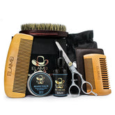 Kit de toilettage de barbe pour hommes, huile essentielle, baume avec ciseaux, peigne, brosse, ensemble de sang, style aléatoire, 03/Care, 6 pièces