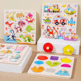 Jouets Montessori pour bébé, Puzzle 3d en bois, dessin animé, Intelligence animale, jouets éducatifs d'apprentissage précoce pour enfants