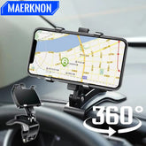 Support de téléphone universel pour tableau de bord de voiture 360 ° Support de voiture pour Smartphone rotatif, pour iPhone,