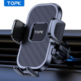 TOPK Support Téléphone Voiture, Porte Téléphone Rotatif à 360 Degrés pour Grille D'aération de Voiture GPS pour Smartphone iPhone Android