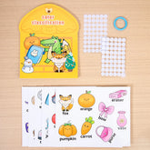 Silent baby book, educational toy, early learning, color recognition with Velcro, reusable stick, peel-off pages, interactive game