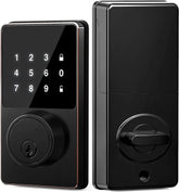 Smart lock with password, keyless entry door lock with touchscreen keypads, easy to install, unlock via app, 50 user codes