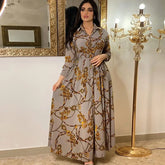 Women's Fashion New Elegant Dress Sexy Temperament Digital Print Long Shirt Dress Ladies Elegant Suburb Casual Outfit