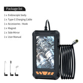 Waterproof HD Digital Sewer Inspection Camera with 8 LED Lights, Borescope, LCD Screen, IP67, 4.3P, 1080
