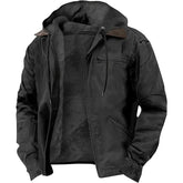 Men's New Fashion Casual Hooded Jacket, Retro Zip-Up Coat, Lightweight Streetwear, Versatile Outerwear for Spring and Autumn