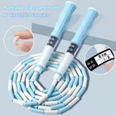 Corde à sauter de 2,8 mètres, conception réglable pour enfants et adultes sans enchevêtrements, corde à perles douces, longueur réglable pour débutant
