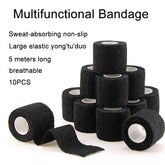 Bandages auto-adhésifs noirs, 10/20 pièces, élasticité cohésive, respirants, imperméables, bande de sport, poignet, cheville, premiers secours