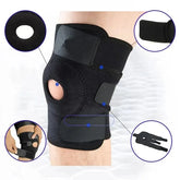 Genouillère avec stabilisateurs latéraux, genouillère réglable et respirante, adaptée à l'entraînement sportif et aux douleurs au genou