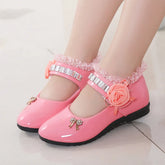 Leather shoes for girls, simple princess shoes for children, large black performance shoes for students, leather shoes for babies, new 2024 collection