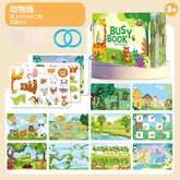 Busy book for toddlers aged 2 to 6 years, silent book, preschool learning activity, reusable sticker and matching Velcro Montessori Fine Mot