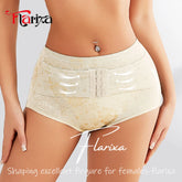 Flarixa Lace Waist Trainer Tummy Control Panties Underwear Women's Abdomen Body Shaper Briefs with Breathable Hooks and Hip Lift