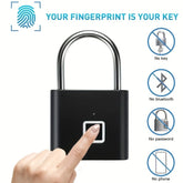 Serrure de porte sans clé aste USB, empreinte digitale, cadenas intelligent, déverrouillage rapide, alliage de zinc, métal, puce d'auto-développement, noir, argent