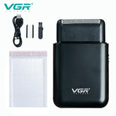 VGR Professional Electric Razor, Portable Mini Shaving Machine, USB Charging Beard Trimmer for Men, V 390