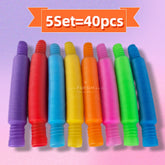 8, 16, 24, 32 pieces Pop Tubes Sensory Toys UrChoice Fine Motor Skills and Learning for Toddlers Fidget Toys and Party Favors for Children