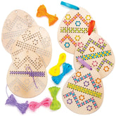 DIY embroidery kit, Easter egg embroidery craft set, children's wooden craft, children's sewing project for Easter decorations