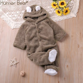 Humor ours automne dessin animé Style hiver à manches longues bébé garçons filles barboteuses enfant en bas âge enfants combishort combinaisons bébé vêtements
