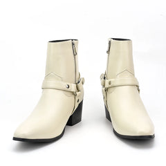 Men's high-heeled Chelsea boots, double elastic