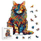 Puzzle en bois en forme d'animal irrégulier pour chat, jouet de haute difficulté, anniversaire, Noël, document proxy