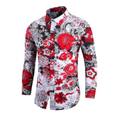Chemise Slim Zones Me pour hommes, tenues florales, streetwear vintage, style chinois, chemises provoqué à manches longues, chemisiers pour hommes, 2022