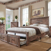 Cadre de lit queen size Farmhouse, avec tête de lit de 51 po de hauteur, cadre de lit en bois avec pied de lit de 20 po de hauteur et 2 grands tiroirs de rangement