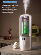 Diffuseur d'aromathérapie automatique pour éliminer les odeurs, adapté à un usage domestique, avec de l'huile essentielle pour le rafraîchissement de l'air.