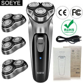 Rasoir électrique pour hommes rasoir électrique SOEYE rasoir pour hommes lame flottante 3D tondeuse à barbe Recharge USB Machine de coupe de cheveux