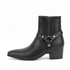 Men's high-heeled Chelsea boots, double elastic