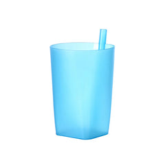 Children's cup with built-in straw, food-grade plastic water bottle
