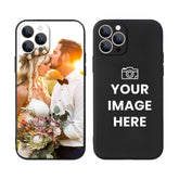 Étui de téléphone avec images personnalisées pour iPhone, coque souple en Silicone noir avec Photo personnalisée pour anniversaire 17 16