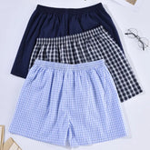 Sous-vêtements pour hommes boxeurs Shorts décontracté coton sommeil caleçon Homewear hommes flèche culotte rayé Plaid ample sous-vêtement confortable