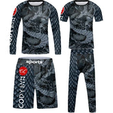 Vêtements de sport à compression pour enfants, survêtement de course pour garçons, ensemble t-shirt et pantalon Muay Thai, MMA BJJ Training Sportedly