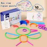 Puzzle toys for early childhood education, creative wooden rings, sticks, puzzles, training in abstract logic and thinking, parent-child