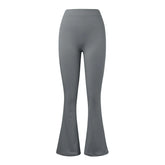 Micro Horn Women's Leggings, V-Back Waist, High Waist Sports Pants, Push-Up Buttocks Solid Color Slim Casual Leggings