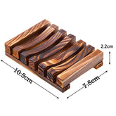 Natural bamboo soap dish, wooden soap storage rack for bathroom, prevents mold, soap drain box, organizers, bathroom accessories