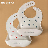 Bavoir imperméable en Silicone souple pour bébé, écharpe d'été, imprimé cerise mignon, bavoirs réglables, tissus à roter, tabliers d'alimentation pour bébé, manger pour enfants